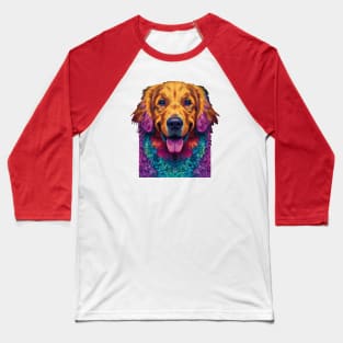 Golden Retriever Vintage 80s Design Baseball T-Shirt